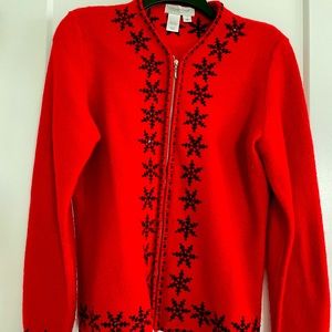 Christmas Red Zip up sweater